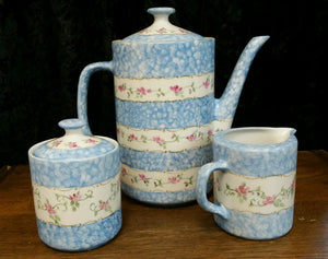 Hand Painted Teapot Set With Miniature  Roses