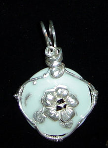 Limoges and Silver Pendant