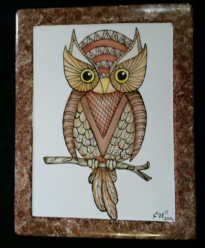 Owl Plaque In The Art Deco Style