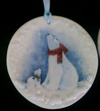 Load image into Gallery viewer, Hand Made Porcelain Polar Bear Ornament