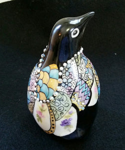 Hand Painted Porcelain Penguin with Swarovski Crys