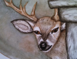 Hand Painter Deer Platter