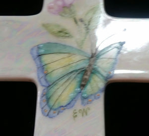 Hand Painted 6 Inch Porcelain Cross
